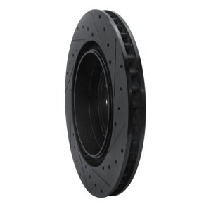 Lexus GS F Brake Rotor (1) - Rear - R1 Concepts - Drilled & Slotted - Black - `15-`22